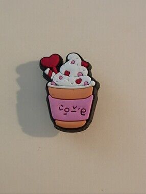 10 for $10 Jibbitz Croc Charm - Ice Cream Pink Love Cup Heart Sprinkles Straw 7